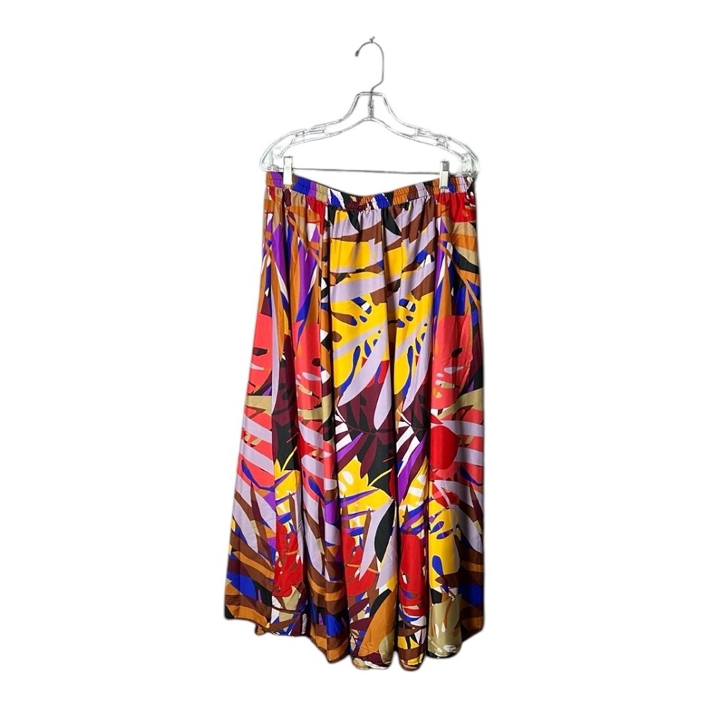 MIX NOUVEAU Retro Geometric Print Flare Skirt Size XL